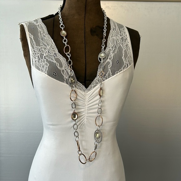 Premier Design silver & gold glass beads adjustable long 2025 trend lightweight - Picture 2 of 7